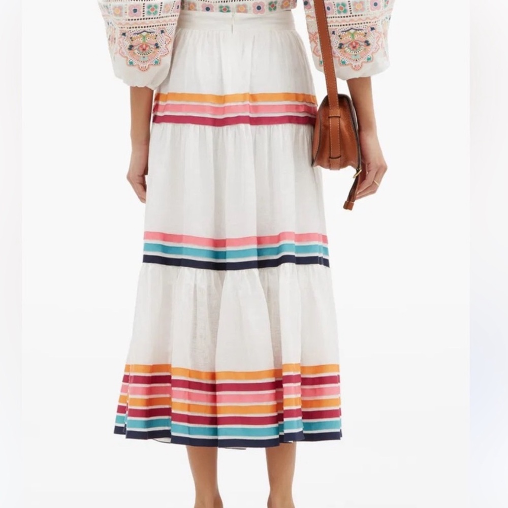 Zimmermann Lulu Ribbon Tiered Skirt